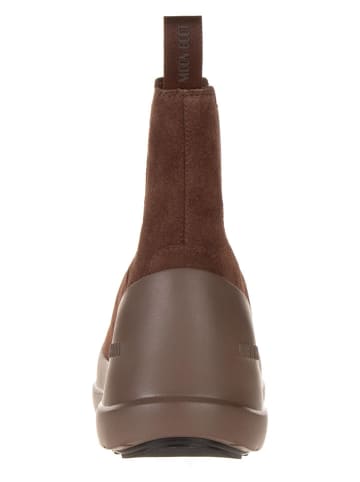 Moon Boot Leder-Boots "Luna Chelsea Suede" in Hellbraun