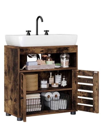 Songmics Waschbeckenunterschrank in Braun - (B)60 x (H)63 x (T)30 cm