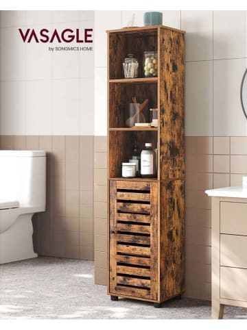 Songmics Badschrank in Braun - (B)40 x (H)167 x (T)30 cm