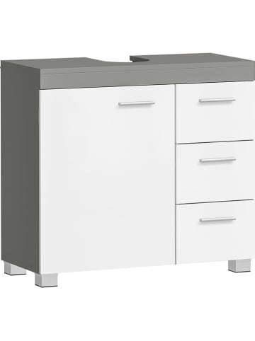 Songmics Wastafelonderkast wit/grijs - (B)70 x (H)64 x (D)30 cm