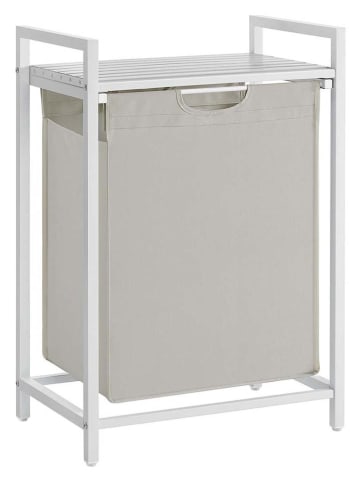 Songmics Wäschekorb in Hellgrau/ Weiß - (B)50 x (H)72 x (T)33 cm