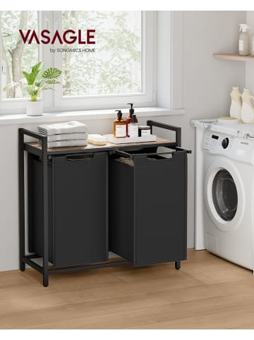 Songmics Wasmand zwart - (B)73 x (H)72 x (D)33 cm