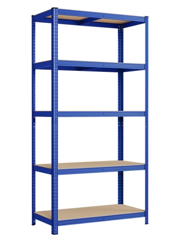 Songmics Standregal in Blau/ Creme - (B)100 x (H)200 x (T)50 cm