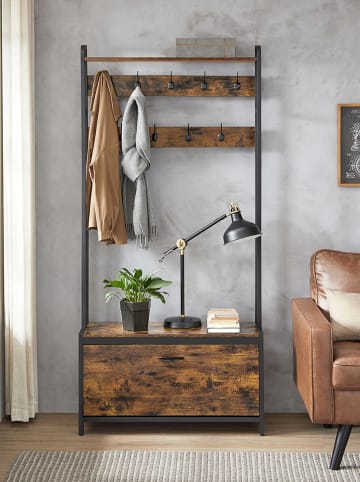Songmics Standgarderobe in Braun/ Schwarz - (B)85 x (H)180 x (T)30 cm