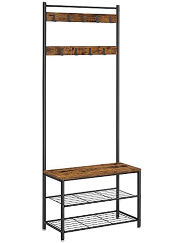 Songmics Standgarderobe in Schwarz/ Braun - (B)70 x (H)175 x (T)32 cm