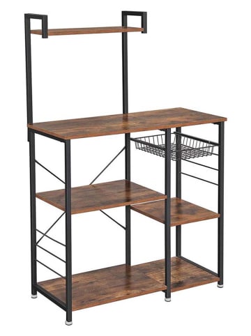 Songmics Keukenkast zwart/bruin - (B)90 x (H)132 x (D)40 cm