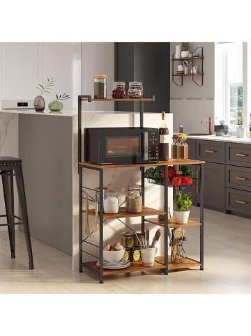 Songmics Regał kuchenny w kolorze brązowo-czarnym - 90 x 132 x 40 cm