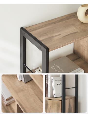 VASAGLE Bücherregal in Beige/ Schwarz - (B)74 x (H)154,5 x (T)30 cm