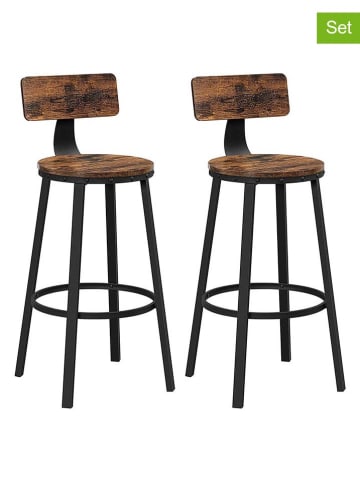 Songmics 2-delige set: barkrukken bruin/zwart - (H)99 x Ø 54 cm