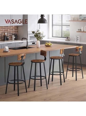 Songmics 2er-Set: Barhocker in Braun/ Schwarz - (H)99 x Ø 54 cm