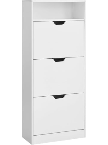 Songmics Schuhregal in Weiß - (B)60 x (H)139 x (T)24 cm