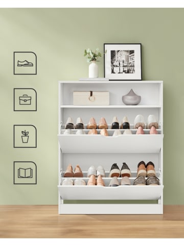 VASAGLE Schoenenrek wit - (B)80 x (H)102 x (D)24 cm