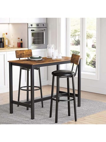 Songmics 2er-Set: Barhocker in Braun/ Schwarz - (H)100 x Ø 35 cm