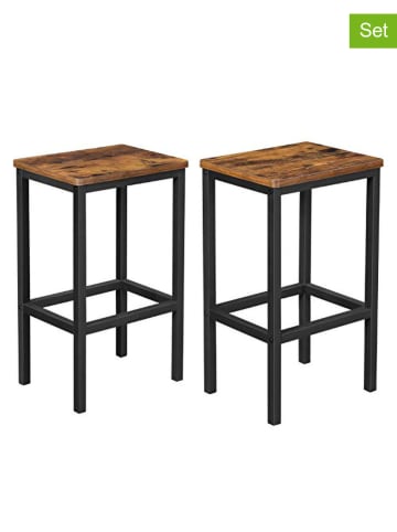 Songmics 2-delige set: barkrukken zwart/bruin - (B)40 x (H)65 x (D)30 cm