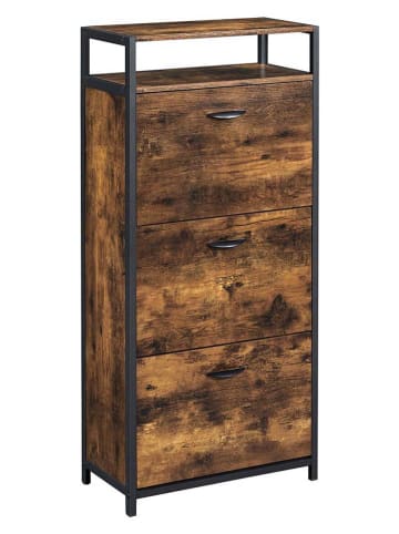 Songmics Schoenenkast bruin/zwart - (B)60 x (H)130 x (D)30 cm