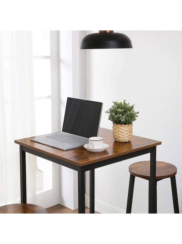 Songmics Bartisch in Braun/ Schwarz - (B)60 x (H)90 x (T)60 cm