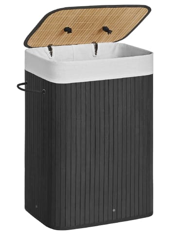 Songmics Kosz w kolorze czarno-białym na pranie - 40 x 61 x 30 cm