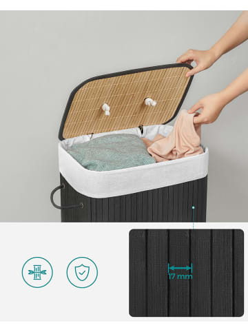 Songmics Kosz w kolorze czarno-białym na pranie - 40 x 61 x 30 cm