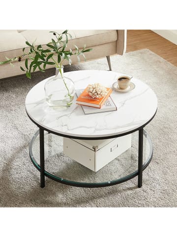 Songmics Couchtisch in Weiß/ Schwarz - (H)45,5 x Ø 80 cm