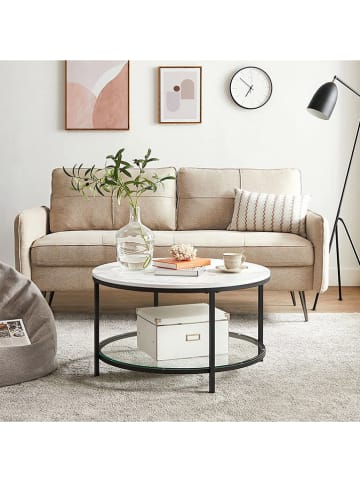 Songmics Couchtisch in Weiß/ Schwarz - (H)45,5 x Ø 80 cm