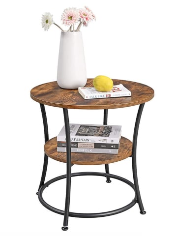 Songmics Beistelltisch in Braun/ Schwarz - (H)55 x Ø 55 cm