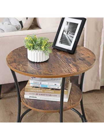 Songmics Bijzettafel bruin/zwart - (H)55 x Ø 55 cm