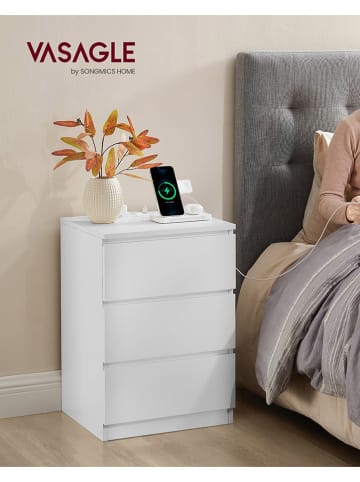 Songmics Szafka nocna w kolorze białym - 40 x 59 x 35 cm