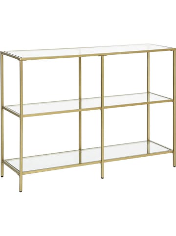 Songmics Sidetable transparant/goudkleurig - (B)100 x (H)73 x (D)30 cm