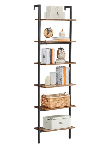 VASAGLE Standregale in Hellbraun/ Schwarz - (B)60 x (H)204,8 x (T)30 cm