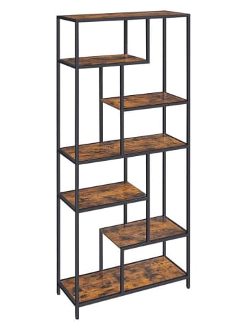 Songmics Regał w kolorze brązowo-czarnym na książki - 80 x 180 x 30 cm