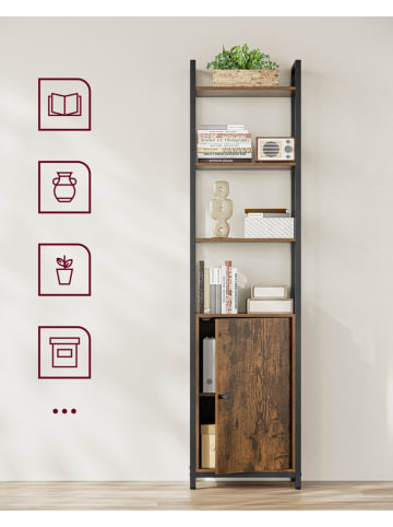 VASAGLE Regał w kolorze brązowo-czarnym na książki - 40 x 159,5 x 24 cm