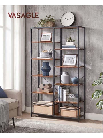 Songmics Boekenkast zwart/bruin - (B)105 x (H)177,5 x (D)33,5 cm