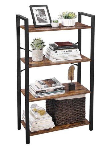 Songmics Regał stojący w kolorze czarno-brązowym - 66 x 120 x 30 cm