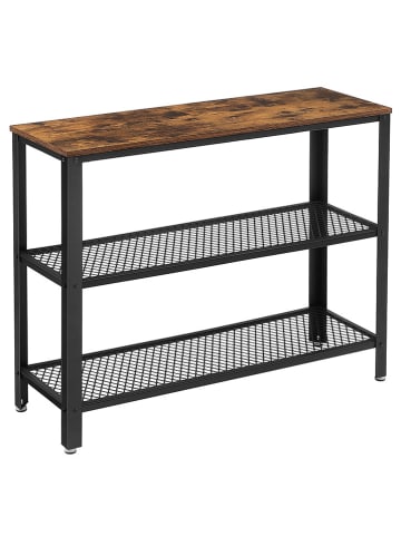 Songmics Sideboard lichtbruin/zwart - (B)101,5 x (H)80 x (D)35 cm