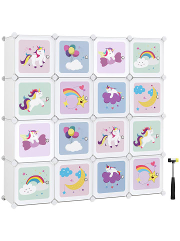 Songmics Staande kast wit/meerkleurig - (B)123 x (H)123 x (D)31 cm