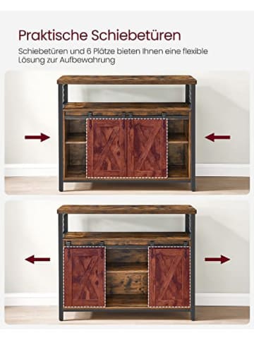 Songmics Komoda w kolorze brązowym - 100 x 80 x 33 cm