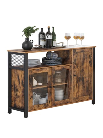 VASAGLE Sideboard in Braun/ Schwarz - (B)110 x (H)75 x (T)33 cm