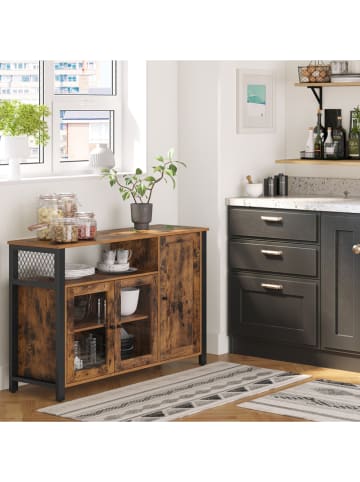 VASAGLE Sideboard in Braun/ Schwarz - (B)110 x (H)75 x (T)33 cm