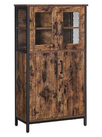 Songmics Kommode in Braun/ Schwarz - (B)60 x (H)108 x (T)30 cm