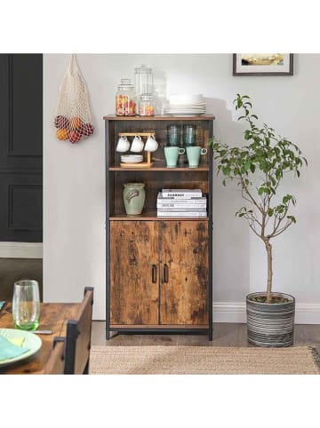 Songmics Staande kast bruin/zwart - (B)60 x (H)125 x (D)35 cm