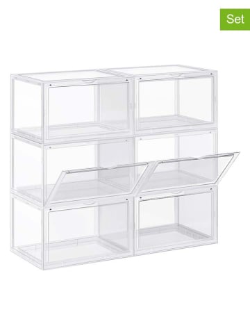 Songmics 6er-Set: Schuhboxen in Transparent - (B)36 x (H)22 x (T)28 cm