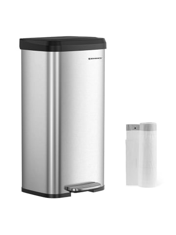 Songmics Pedaalemmer zilverkleurig - 68 l