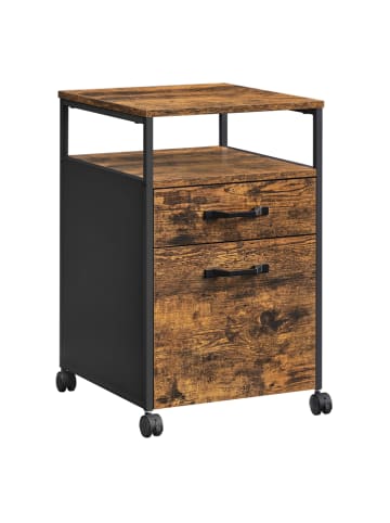 VASAGLE Archiefkast bruin/zwart - (B)42 x (H)66,5 x (D)44 cm