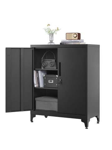 Songmics Aktenschrank in Grau - (B)80 x (H)90 x (T)40 cm