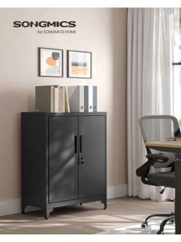 Songmics Archiefkast grijs - (B)80 x (H)90 x (D)40 cm