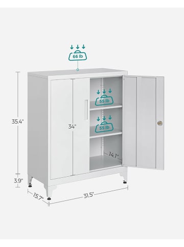 Songmics Kast wit - (B)31,5 x (H)35,4 x (D)15,7 cm