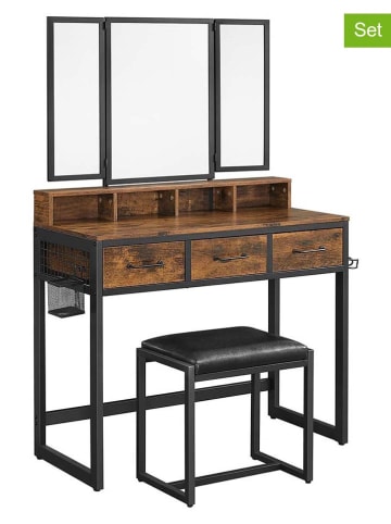 Songmics 2-delige set: kaptafels bruin/zwart - (B) x (H) x (D)