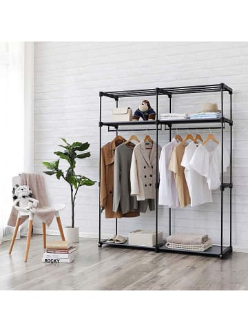 Songmics Szafa w kolorze czarnym - 140 x 174 x 43 cm