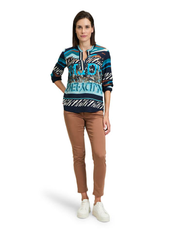 Betty Barclay Blouse donkerblauw/mintgroen/bruin