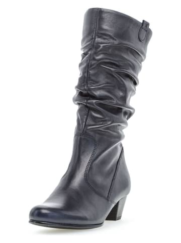 Gabor Skórzane kozaki w kolorze granatowym